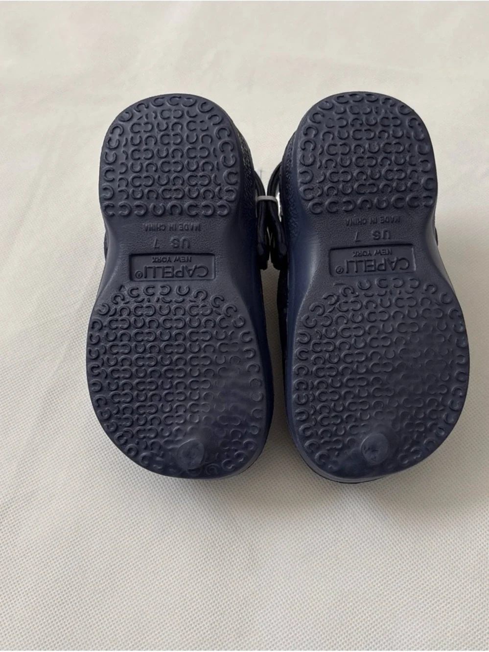 Capelli of New York Navy Blue Kids Water Clogs with Red Accents